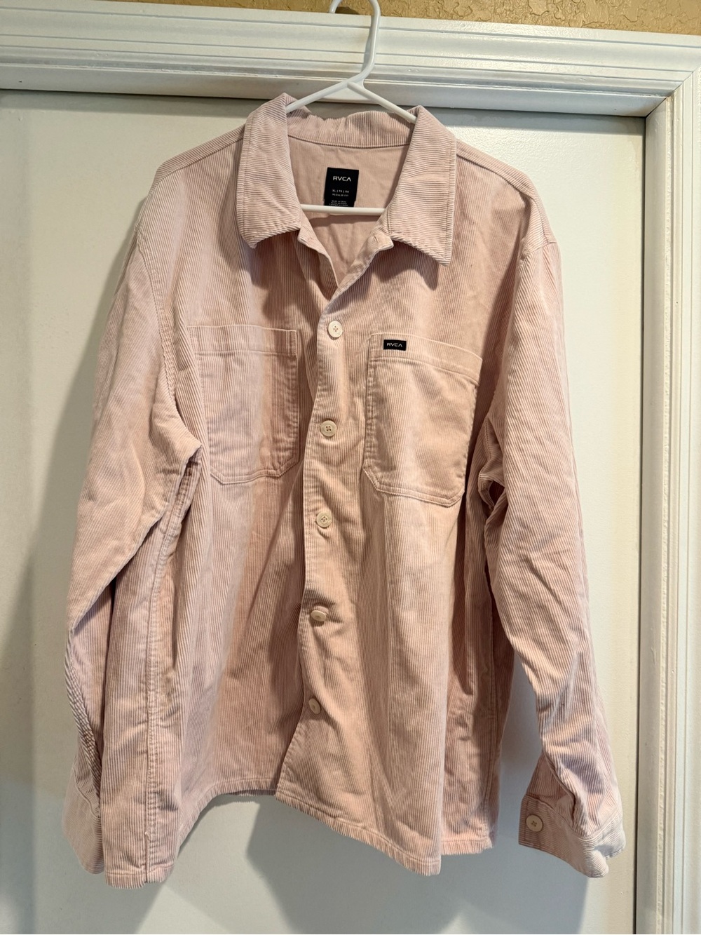 RVCA Light Pink Corduroy Shirt Jacket